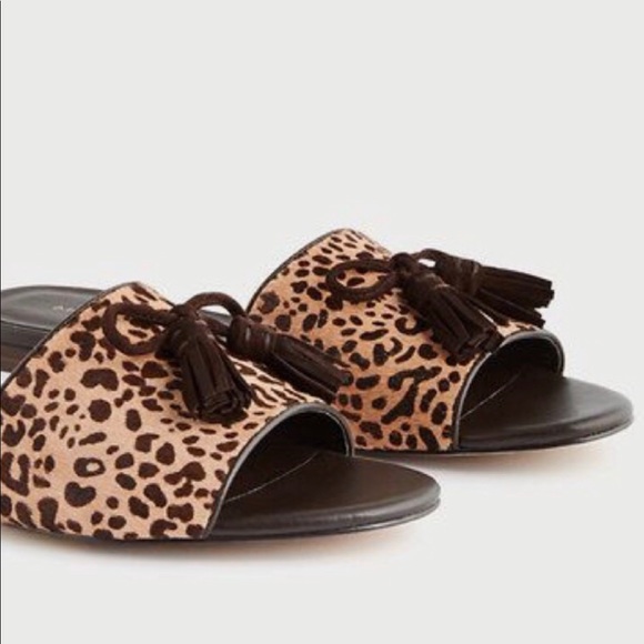 Ann Taylor Nadia Haircalf Tassel Slides - Picture 2 of 8